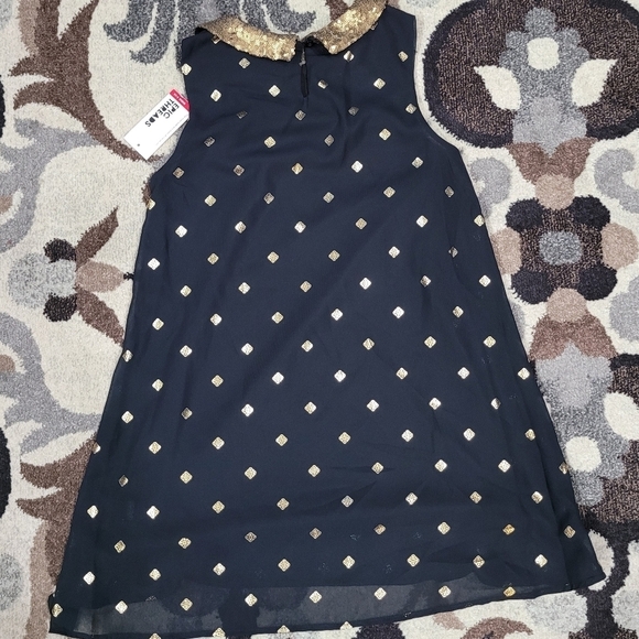 Eric Threads Girl Sz M Black Gold Sleeveless Dress - Picture 3 of 6